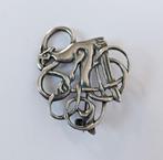 Vintage zilver broche Noors Viking sterling Sigmund Espeland, 4 tot 7 cm, Gebruikt, Verzenden, Zilver