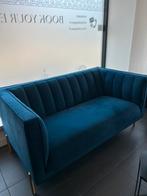 3 zits bank blauw velvet, Ophalen, Zo goed als nieuw, 75 tot 100 cm