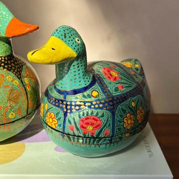 Handgemaakt Opbergdoosje Eendje (papier-maché uit India) beschikbaar voor biedingen