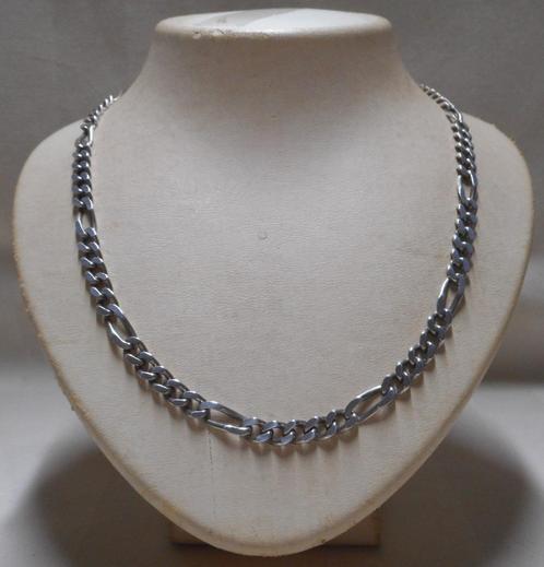 Zilveren figaro schakel ketting nr.016, Sieraden, Tassen en Uiterlijk, Kettingen, Zo goed als nieuw, Zilver, Zilver, Verzenden