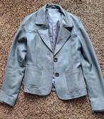 Grijs lederen colbert jasje maat 38, Ophalen, Zo goed als nieuw, Maat 38/40 (M), Grijs