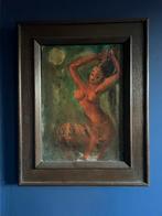 Vintage schilderij mysterieus. 46x28 cm., Antiek en Kunst, Kunst | Schilderijen | Klassiek, Ophalen of Verzenden