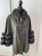 Groene suède cape met bont RPLEX  44, Ophalen of Verzenden, Zo goed als nieuw, Maat 46/48 (XL) of groter, Groen