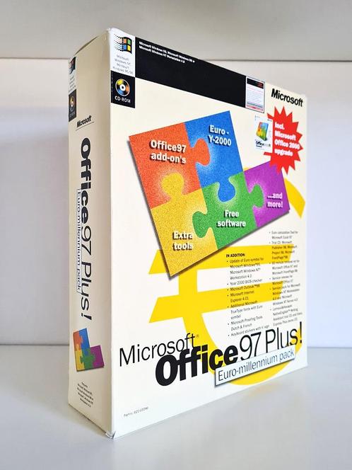Microsoft Office 97 Plus! Euro Millennium Pack - PC Big Box, Computers en Software, Office-software, Zo goed als nieuw, Windows