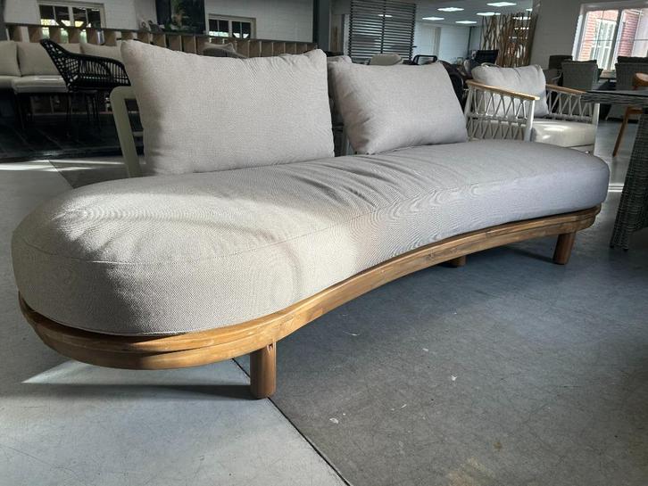 Loungebank | 2-zitsbank | Acacia Teaklook & Sand, Tuin en Terras, Tuinbanken, Zo goed als nieuw, Hout, Ophalen of Verzenden