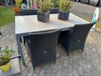 Tuintafel en stoelen tuinset, Ophalen, 4 zitplaatsen, Gebruikt, Onbekend