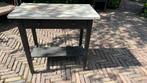 Brocante sidetable / tafeltje, Ophalen, Gebruikt, Rechthoekig, Hout