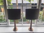 2 mooie lampen, kleur kap: bruin/grijs, Huis en Inrichting, Lampen | Lampenkappen, Ophalen, Bruin, Zo goed als nieuw, 50 cm of meer
