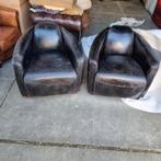 2x Nieuwe Aviator fauteuil zwart vintage leer + BEZORGING, Huis en Inrichting, Fauteuils, Ophalen of Verzenden, Nieuw, Leer, Aviator