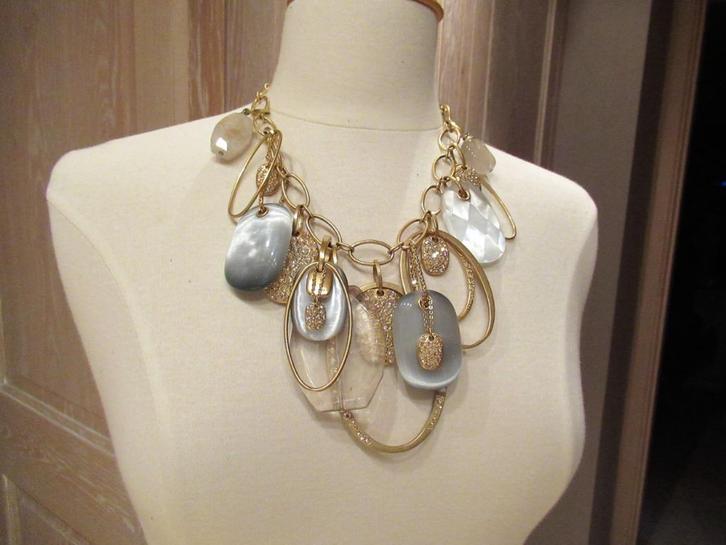 Prachtige Dyrberg/Kern halsketting met natuurstenen NIEUW, Sieraden, Tassen en Uiterlijk, Kettingen, Nieuw, Steen of Mineraal