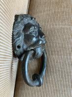 Zware antieke bronzen deurklopper "Leeuwenkop" i.g.st., Ophalen of Verzenden