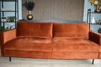 zitbank, velvet, roestkleur, be pure home, rodeo, Ophalen, Driepersoons, 75 tot 100 cm, Rechte bank
