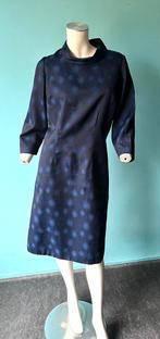 Vintage jaren 60 jurk donkerblauw maat 40, Maat 38/40 (M), Vintage, Knielengte, Gedragen