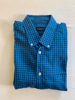 McGregor Fine Satin luxe overhemd blauw XL, Verzenden, Zo goed als nieuw, Blauw, Halswijdte 43/44 (XL)