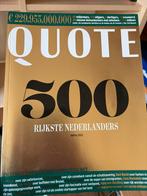 Quote 500 - Rijkste Nederlanders Editie 2022, Ophalen of Verzenden, Zo goed als nieuw, Economie en Marketing