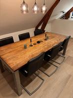 Eettafel met 6 stoelen, Huis en Inrichting, Tafels | Eettafels, Ophalen, Gebruikt, 200 cm of meer, 50 tot 100 cm