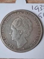 2 1/2 Gulden (Rijksdaalder) 1932 grof haar uitvoering., Zilver, Ophalen of Verzenden, Koningin Wilhelmina, Losse munt