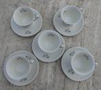 Mosa Groene Bloem Theepot 5 Koffie + 5 Thee Kop + Schotels, Antiek en Kunst, Antiek | Servies compleet, Ophalen of Verzenden