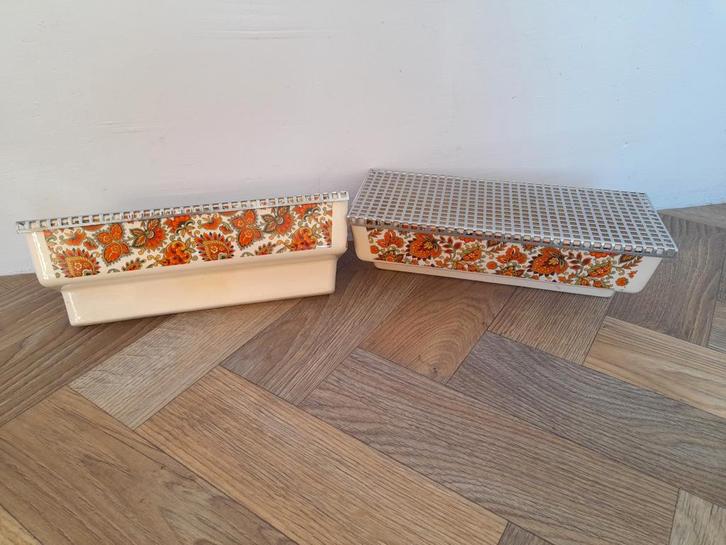 Set zeldzame vintage radiatorbakjes Lousette 140, Antiek en Kunst, Antiek | Keramiek en Aardewerk, Ophalen of Verzenden