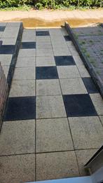 Tuin grindt tegels 40x40x4 beige + zwart GESTRAALD, Tuin en Terras, Tegels en Klinkers, Ophalen, Gebruikt, Overige typen, 10 m² of meer