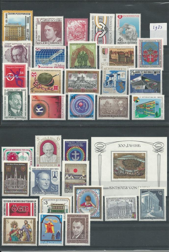 Oostenrijk jaargang 1983, helemaal kompleet en postfris., Postzegels en Munten, Postzegels | Europa | Oostenrijk, Postfris, Verzenden