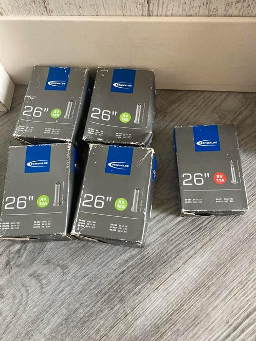 5 schwalbe binnenbandjes 26” AV12A SV11A veldrijden wielren, Sport en Fitness, Wielrennen, Zo goed als nieuw, Ophalen of Verzenden