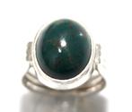 Schitterende Sterling Zilveren Cabochon Heliotroop Ring, Verzenden, Zilver, Ring, Met edelsteen
