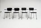 Set van vier Dutch Originals 115 Gispen stoelen, 1960’s, Huis en Inrichting, Gebruikt, Bruin, Design, Ophalen of Verzenden