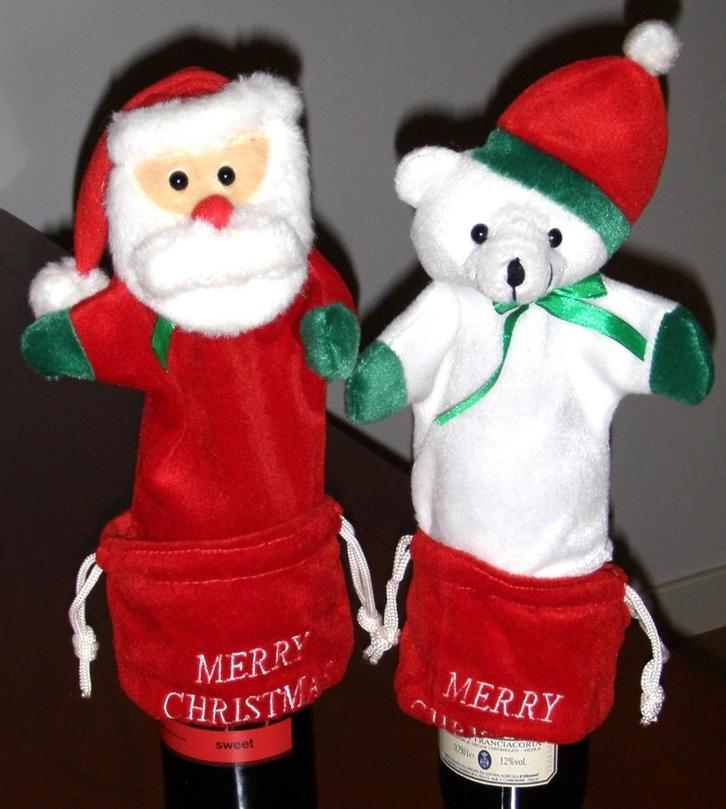 2 Kerst flespoppen (kerstman en ijsbeertje), Diversen, Kerst, Zo goed als nieuw, Ophalen