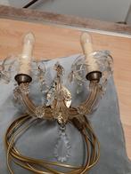 Mooie oude Franse krisstallen wandlamp, Ophalen, Gebruikt