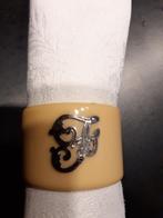 Brocante servetring bakeliet met zilveren letter F *eureka*, Antiek en Kunst, Ophalen of Verzenden