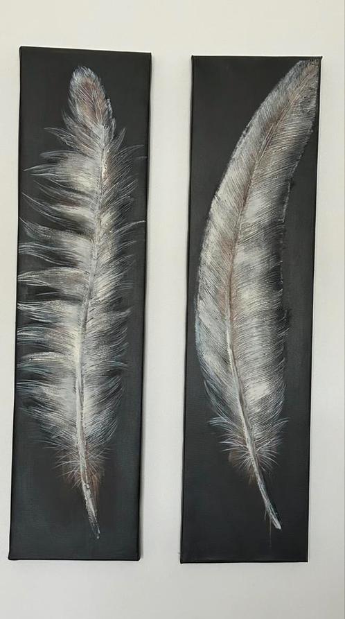 Set van vier olieverf schilderijen, Antiek en Kunst, Kunst | Schilderijen | Abstract, Ophalen