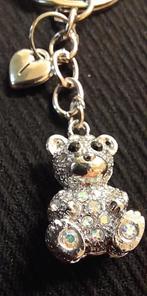 Schattig beertje met steentjes letter vlakke sleutelhanger, Verzenden, Nieuw, Knuffel of Figuurtje