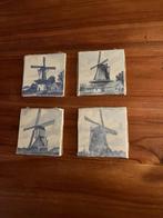 vier miniatuur Delft Blauw tegeltjes, Antiek en Kunst, Ophalen of Verzenden