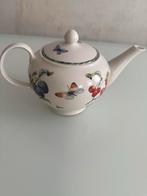 Vrolijke theepot met fruit en vlinders Janneke Brinkman, Overige typen, Ophalen of Verzenden, Zo goed als nieuw, Overige stijlen