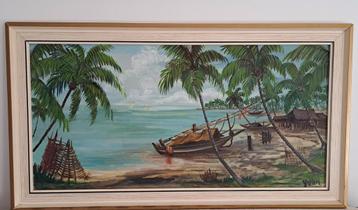 Olieverf op doek, gesigneerd “Y.UON” 20e eeuw beschikbaar voor biedingen