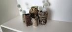 Vintage Berkenbast Vaasjes Set, Huis en Inrichting, Gebruikt, Overige kleuren, Aardewerk of Porselein, Ophalen of Verzenden