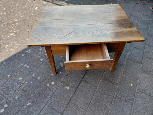 Antieke/vintage salontafel met Lade - 106x77x55cm, Antiek en Kunst, Antiek | Meubels | Tafels, Ophalen