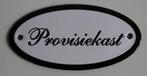 Emaille tekstbordje / naambordje wit / zwart: Provisiekast, Ophalen of Verzenden, Zo goed als nieuw