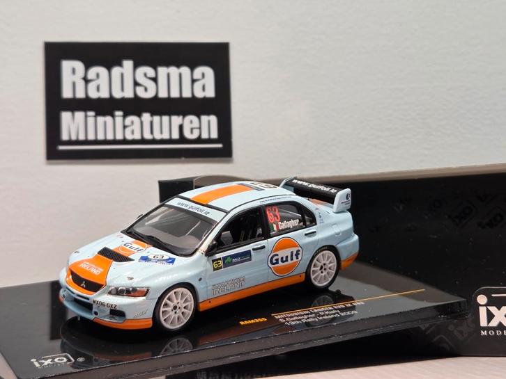 Mitsubishi Lancer evo IX " Gulf " 1:43 Ixo, Hobby en Vrije tijd, Modelauto's | 1:43, Zo goed als nieuw, Auto, Overige merken, Ophalen of Verzenden