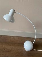 Vintage bureaulamp wit metaal, Minder dan 50 cm, Vintage, Ophalen of Verzenden, Metaal