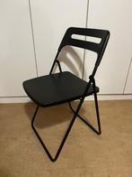 Black Steel foldable Chair, Gebruikt, Zwart, Ophalen of Verzenden, Simple, modern