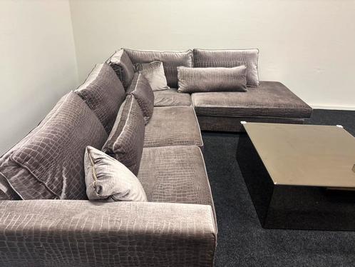Luxe bank + 6 eetkamerstoelen l salon- en eettafel GRATIS, Huis en Inrichting, Banken | Bankstellen, Zo goed als nieuw, Hoekbank