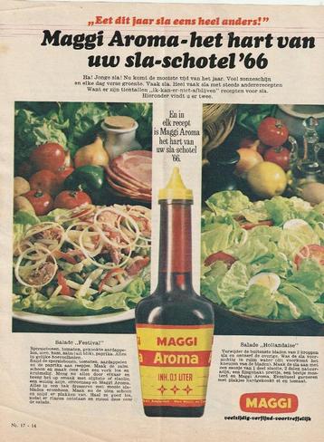 retro reclame 1966 Maggi aroma flesje voor salade beschikbaar voor biedingen