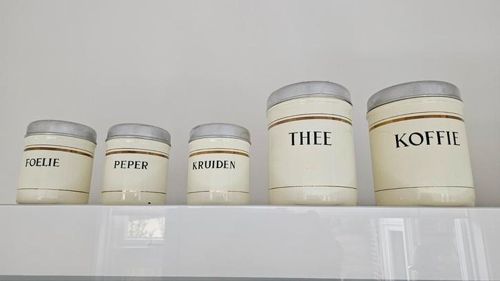 Vintage Emaille Voorraadbussen Set, Antiek en Kunst, Antiek | Emaille, Ophalen of Verzenden