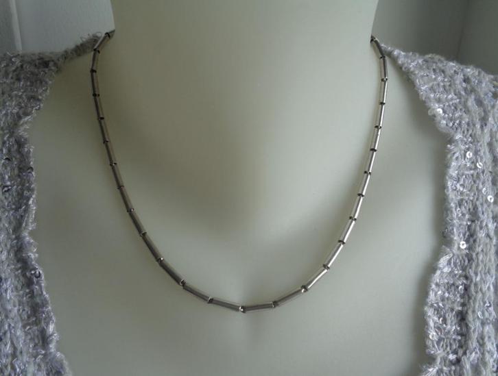 zilveren staafjes ketting van CASA [947], Sieraden, Tassen en Uiterlijk, Kettingen, Zo goed als nieuw, Zilver, Zilver, Verzenden