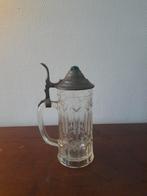 Antieke bierpul met tinnen deksel, Antiek en Kunst, Ophalen of Verzenden