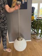 2x Retro Bollamp Wit Melkglas, Huis en Inrichting, Lampen | Hanglampen, Ophalen, Gebruikt, Glas, Minder dan 50 cm