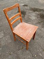 4 houten eiken stoelen, Huis en Inrichting, Stoelen, Ophalen, Gebruikt, Bruin, Vier