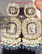 Indian bollywood oorbellen jumka royal blauw, Sieraden, Tassen en Uiterlijk, Overige materialen, Nieuw, Knopjes of Stekers, Verzenden